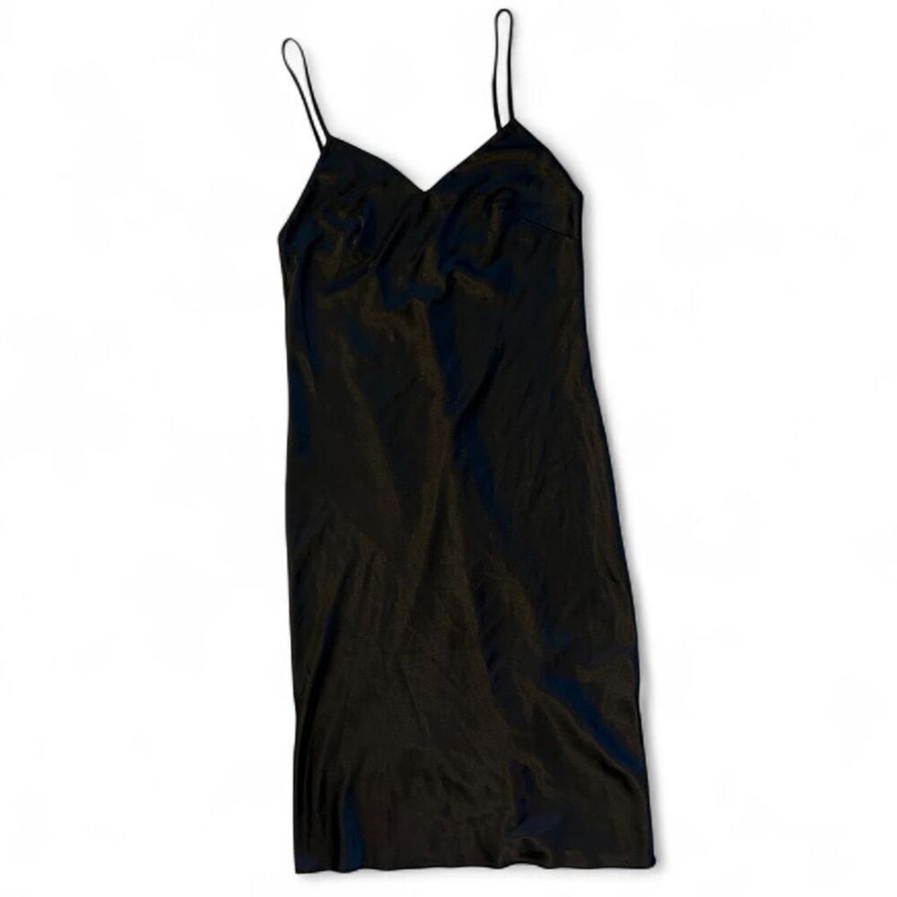 Victoria's Secret black satin mini slip dress Size small